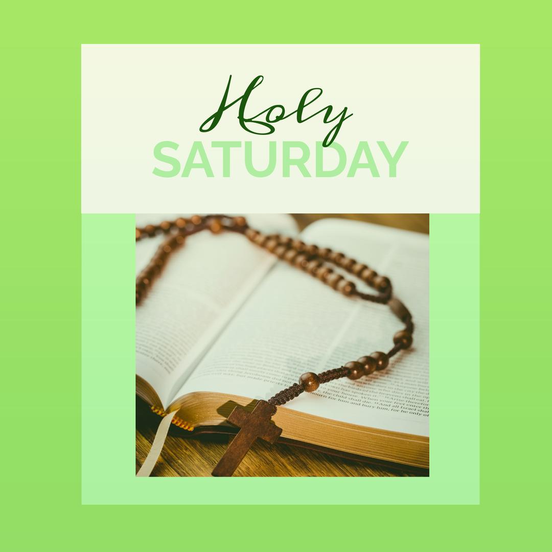 Holy Saturday Concept with Rosary on Open Bible - Download Free Stock Templates Pikwizard.com