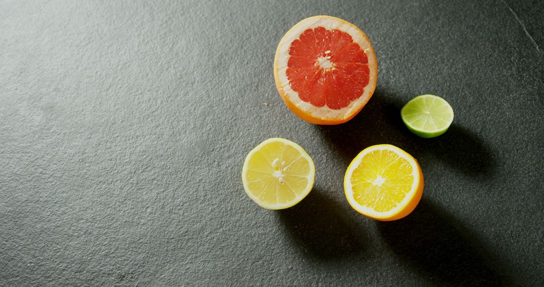 Fresh citrus fruits on dark slate background - Free Images, Stock Photos and Pictures on Pikwizard.com