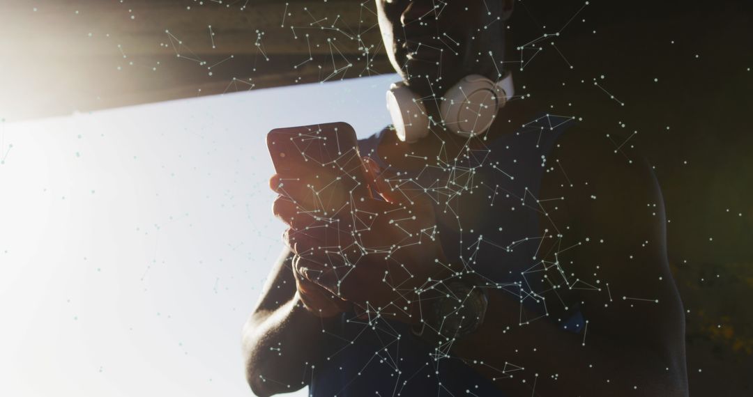 Concept of Global Connectivity and Technology with Smartphone