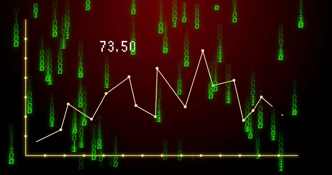 Futuristic Data Visualization with Falling Binary Code