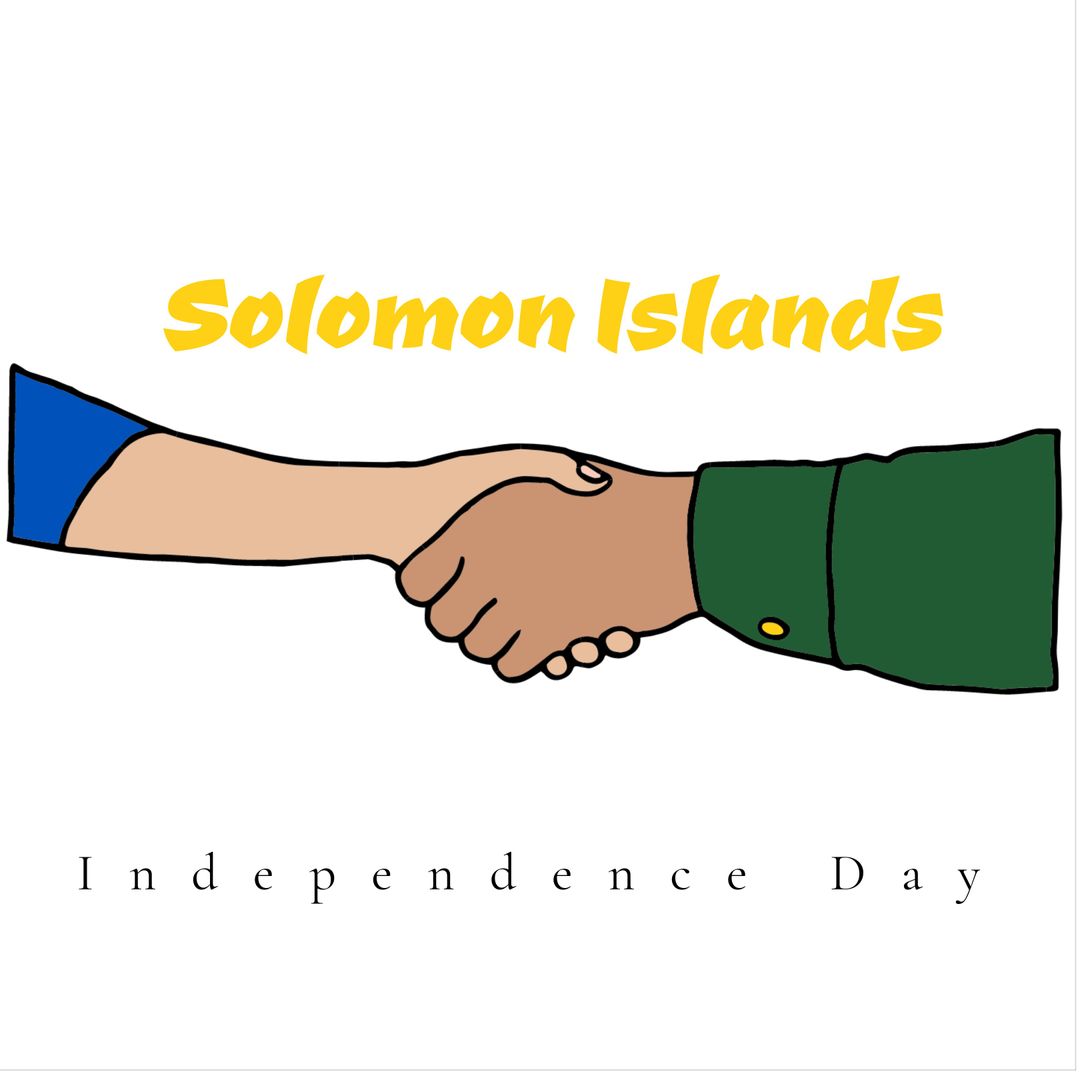 Solomon Islands Independence Day Handshake Illustration