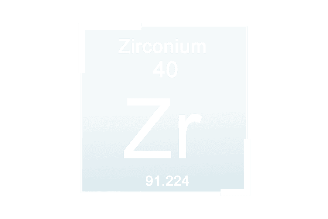Transparent PNG Illustration of Zirconium Element Icon with Symbol