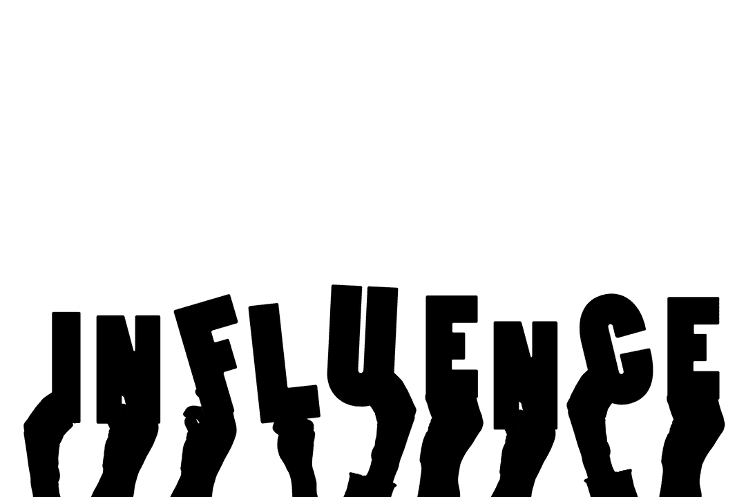 Motivational Influence Text with Illustrated Hands on Transparent Background