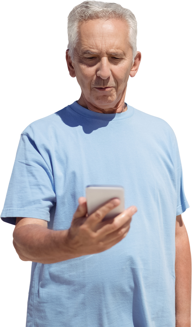 Senior Man Using Smartphone Transparent Background - Download Free Stock Images Pikwizard.com