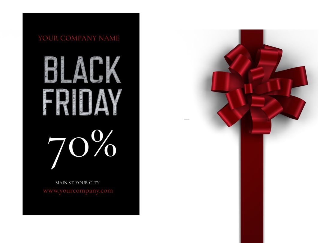 Black Friday Sale Promotion with Red Ribbon Design
