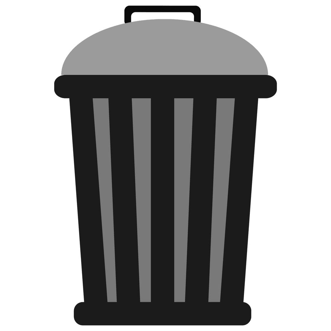 Digital Illustration of Waste Bin on Transparent Background