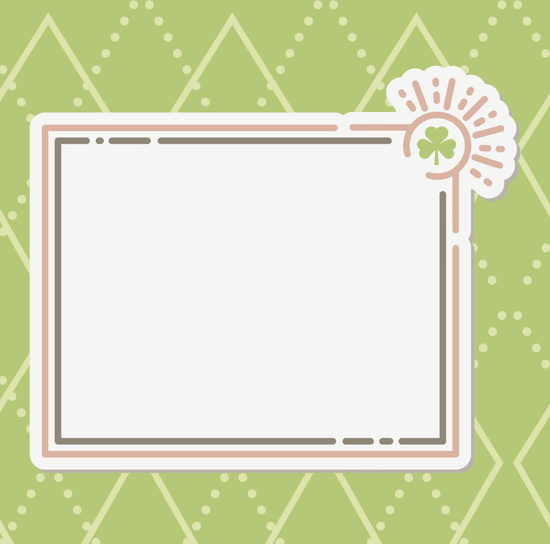 Transparent Frame Badge with Copy Space and Green Decor