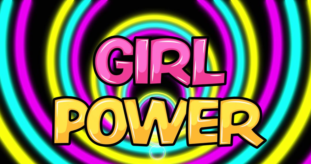 Bright Girl Power Typography on Vibrant Neon Background - Free Images, Stock Photos and Pictures on Pikwizard.com