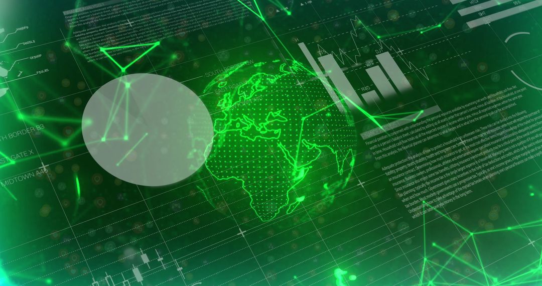 Futuristic Digital World Interface with Data Visualization