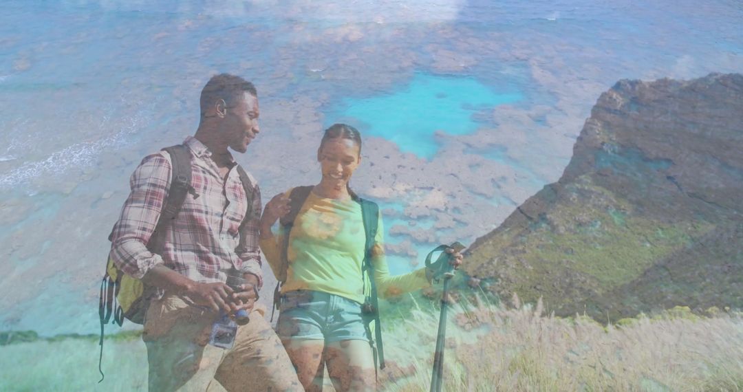 Active Hikers Exploring Scenic Coastal Path