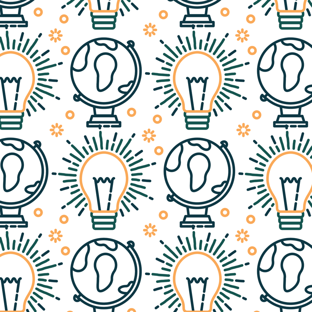 Transparent Pattern of Colorful Globes and Bulbs Vector Design