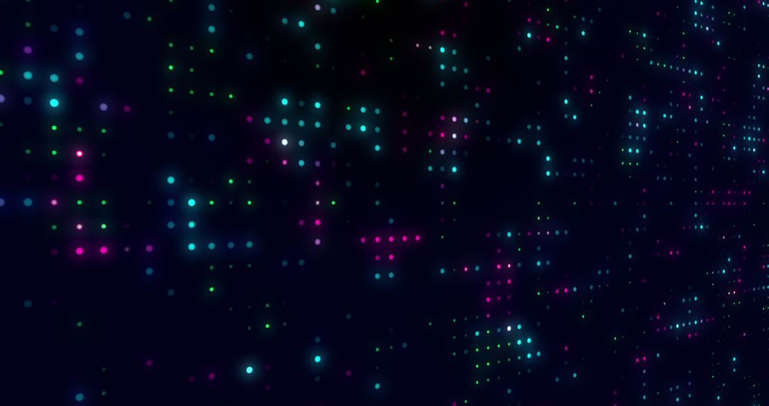 Colorful Twinkling Dots on Black Background for Abstract Visuals