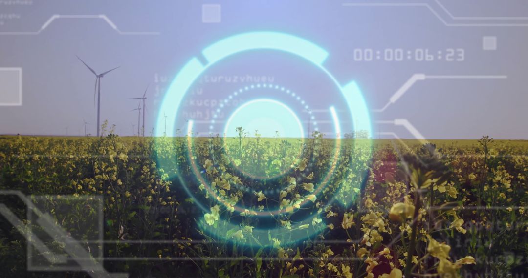 Futuristic Agriculture with Wind Turbines and Digital Technology