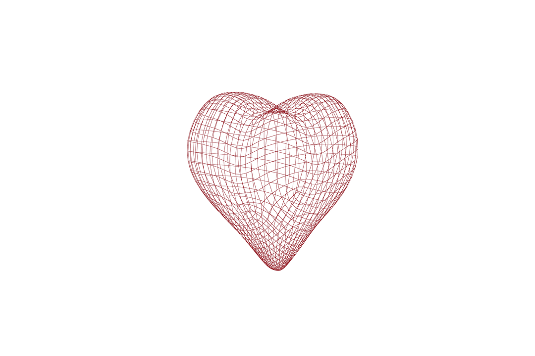 Transparent 3D Abstract Heart Shape Decorating Design