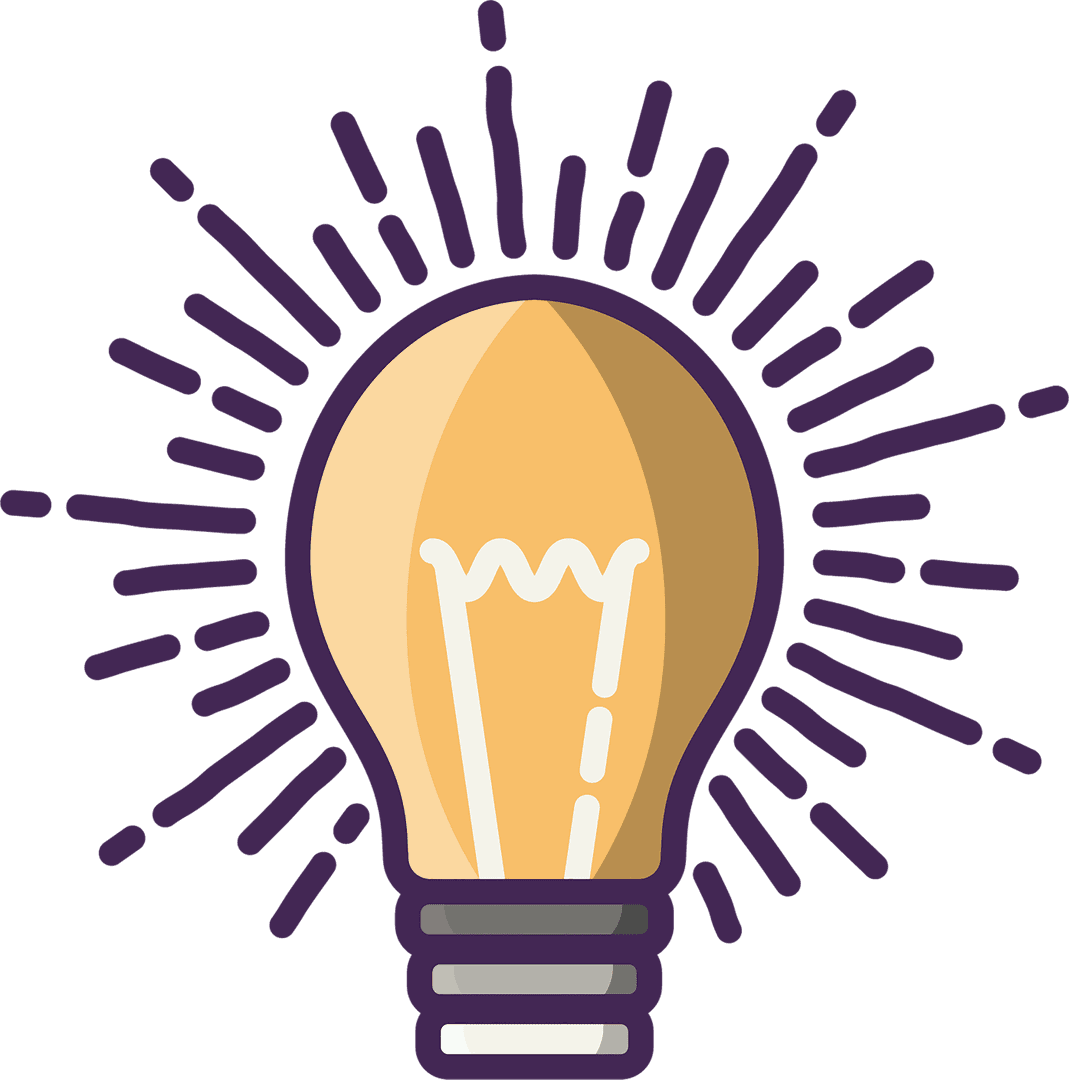 Illuminated Light Bulb Vector on Transparent Background