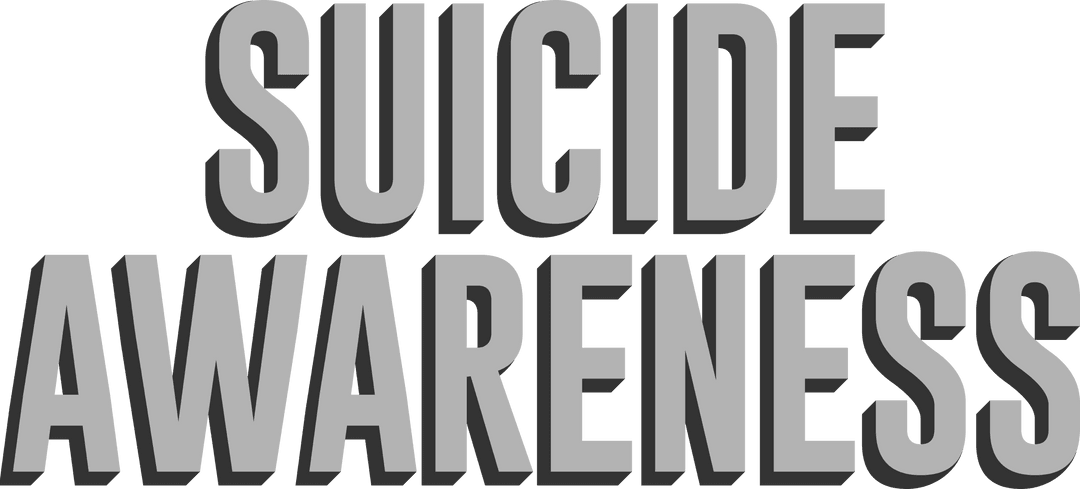 Suicide Awareness Text Overlay on Transparent Background