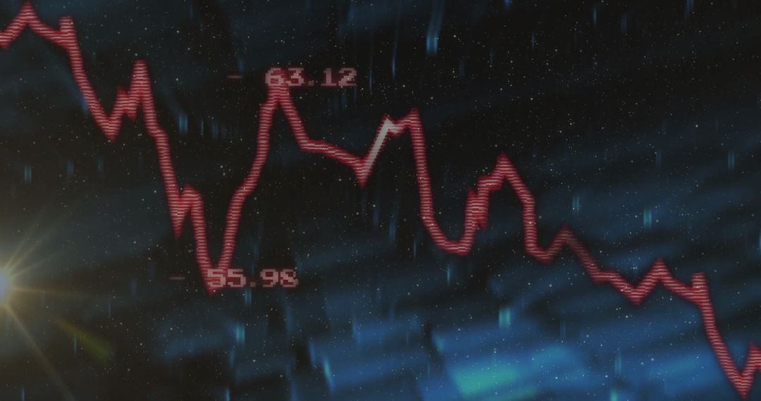 Declining Financial Chart in Digital Environment