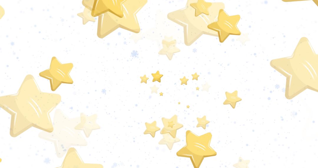 Golden Stars on White Background Creating Cheerful Atmosphere
