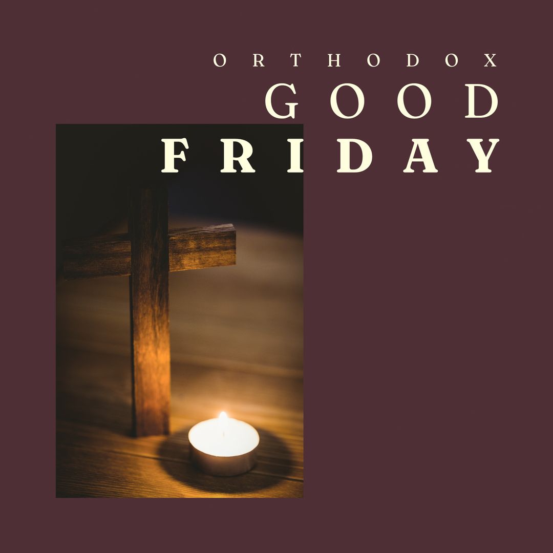 Orthodox Good Friday Candle and Cross Display - Download Free Stock Templates Pikwizard.com