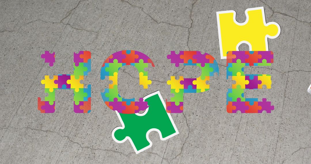 Autism Awareness Concept with Colorful Puzzle Letters