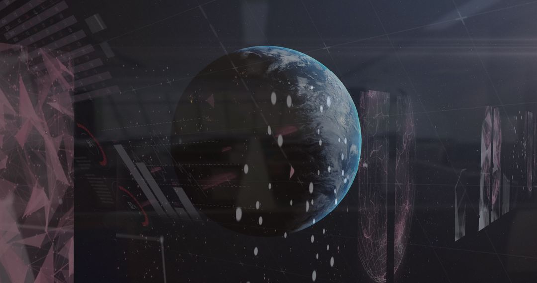 Earth Globe With Digital Data Overlay and Global Connectivity