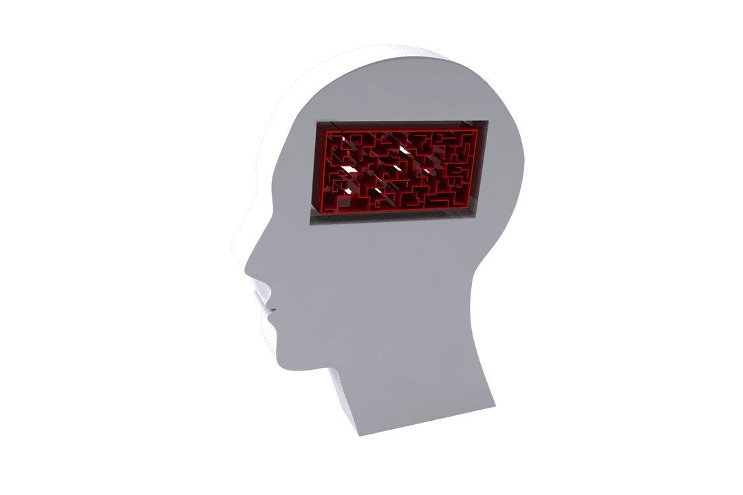 Transparent Human Head Showing Maze Mind Concept