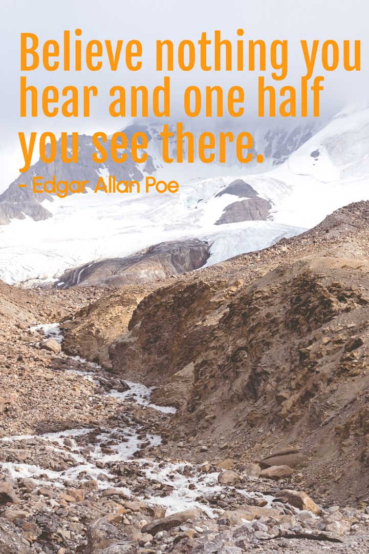 Inspirational Mountain Landscape with Edgar Allan Poe Quote