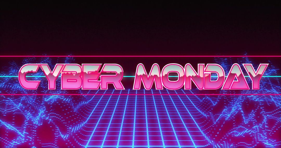 Cyber Monday Neon Grid with Futuristic Digital Vibes