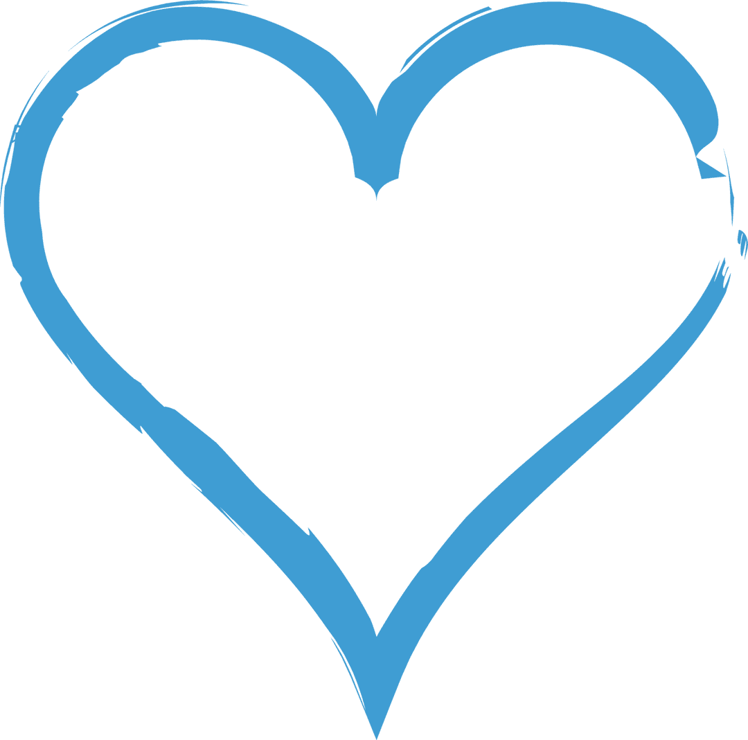 Blue Heart Illustration on Transparent Background with Copy Space