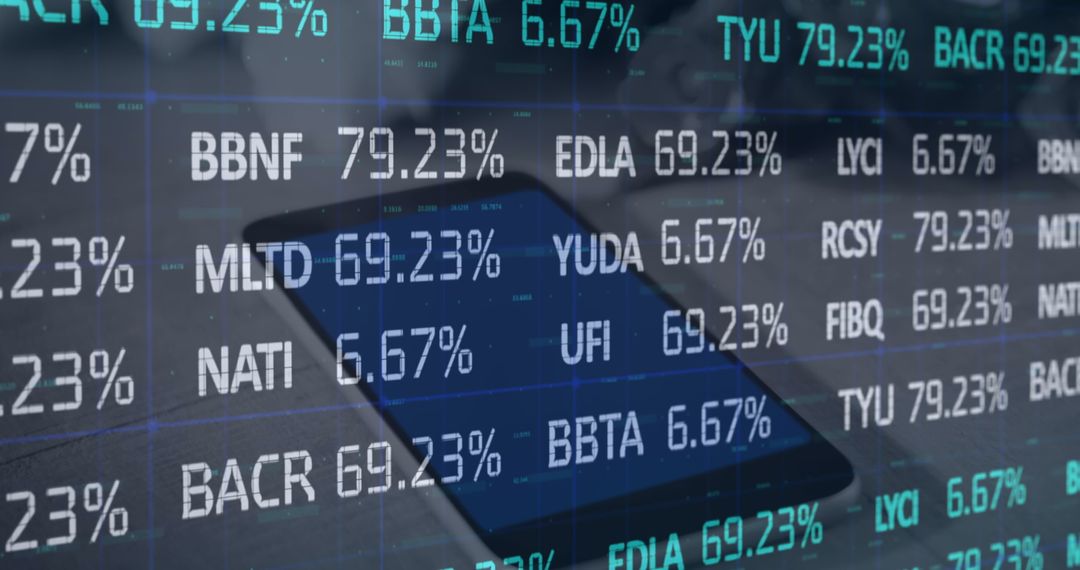 Stock Market Data Overlay on Digital Tablet