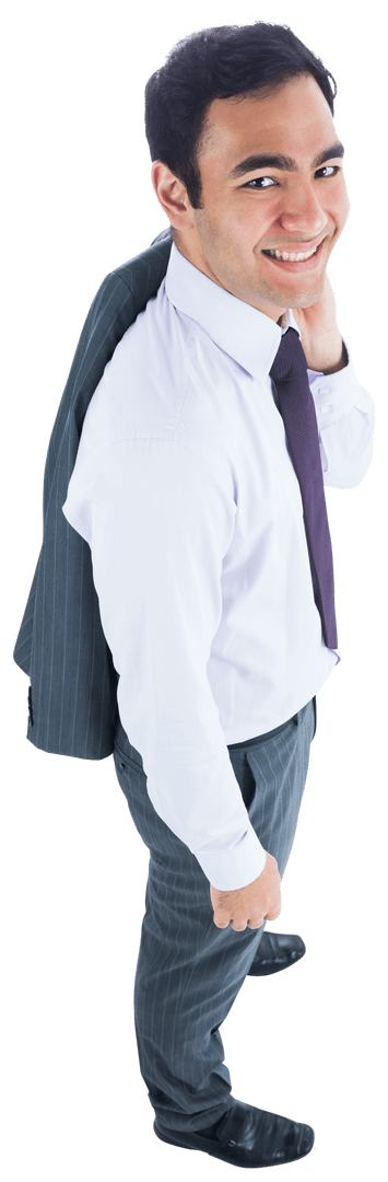 Happy Professional Biracial Businessman on Transparent Background