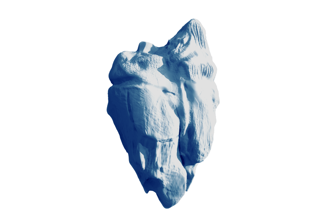Digital Illustration of Grey Rock Formation on Transparent Background