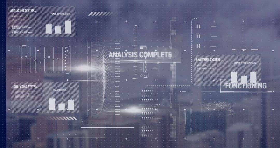 Futuristic Digital Interface Visualizing Urban Data Analysis