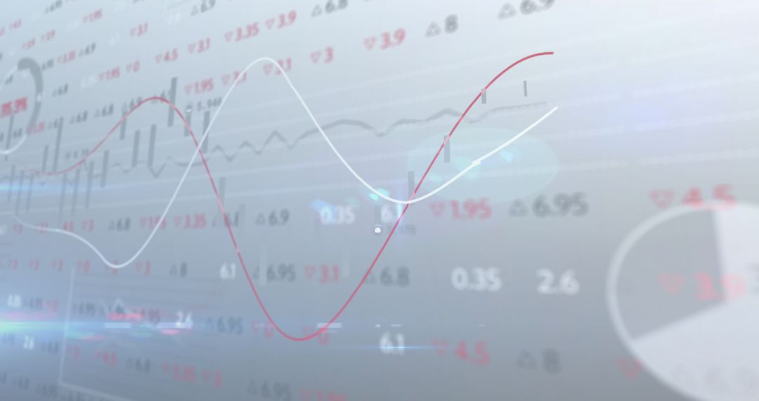 Abstract Financial Graphs on Grey Digital Background