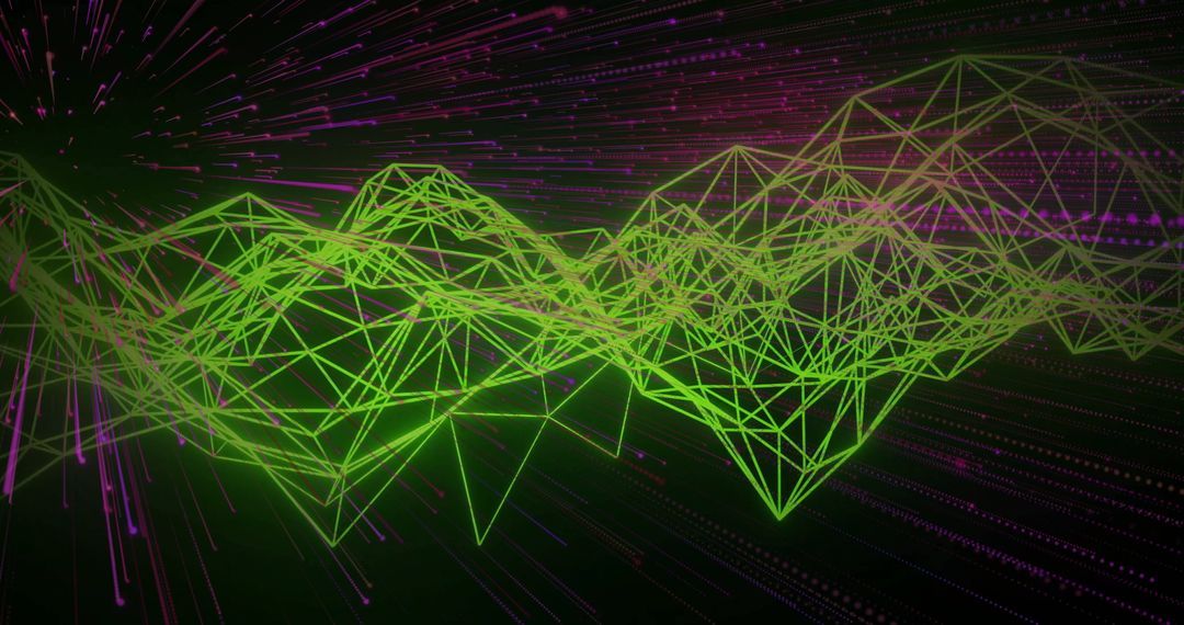 Futuristic Neon Mesh with Dynamic Purple Accents