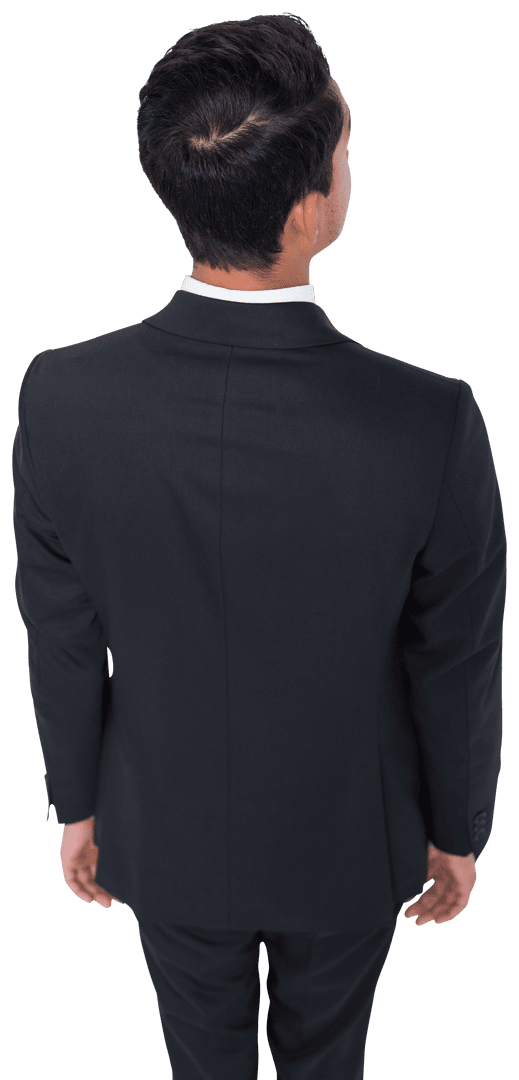 Transparent View of Businessman from Behind on Isolated Background