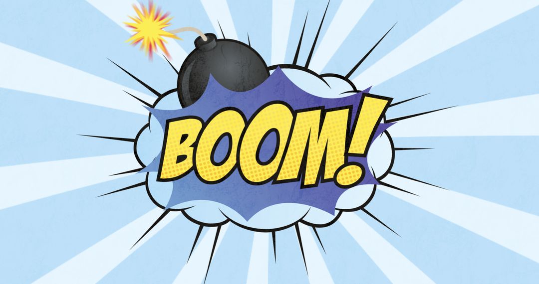 Retro Comic Pop Art Boom! Explosive Speech Bubble Graphic