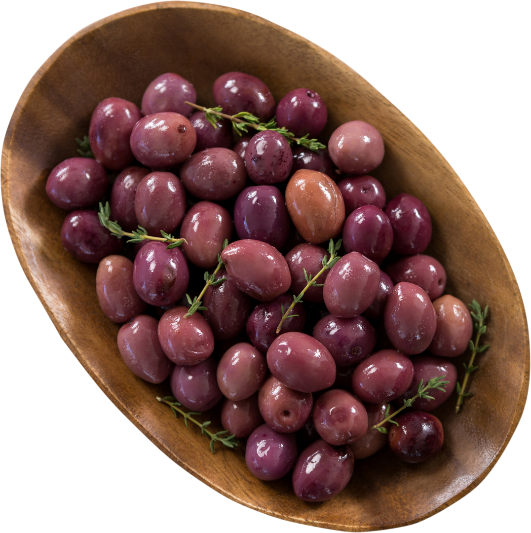 Close-up Of Marinated Olives In Wooden Bowl On Transparent Background - Download Free Stock Images Pikwizard.com