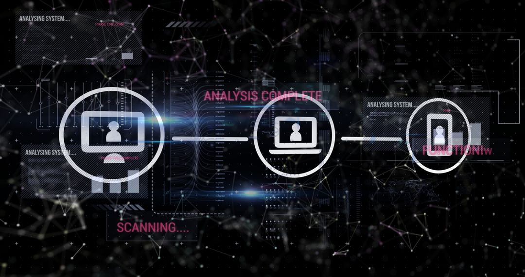 Digital Connectivity Cybersecurity Analysis Conceptual Display