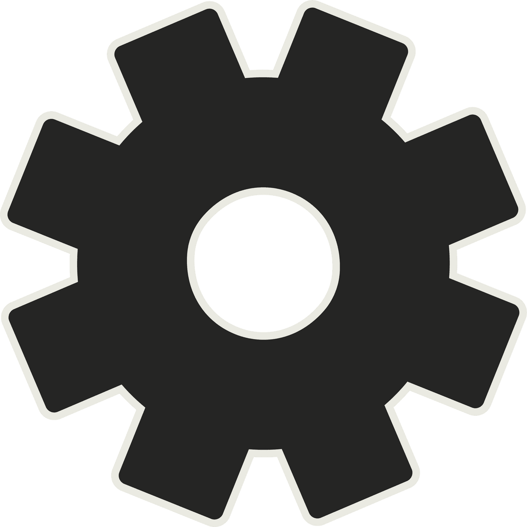 Mechanical Gear Icon with Transparent Background