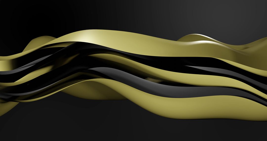 Abstract Black and Gold Waves on Dark Background - Free Images, Stock Photos and Pictures on Pikwizard.com