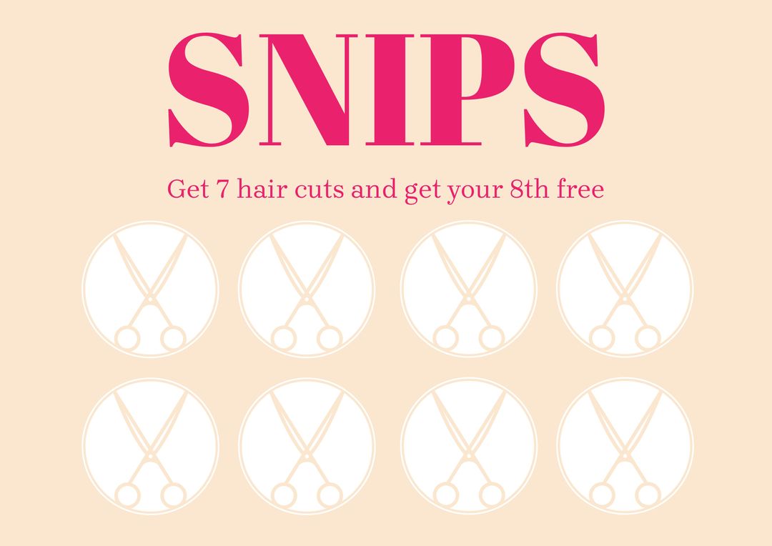 Salon Loyalty Card Design with Haircut Offer - Download Free Stock Templates Pikwizard.com