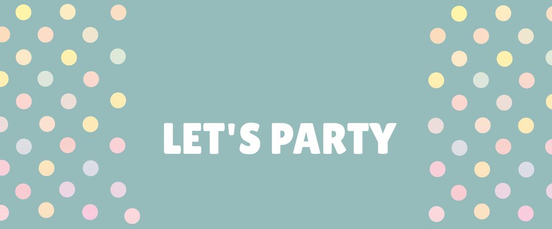 Colorful Party Invitation with Confetti Dots and Joyful Message