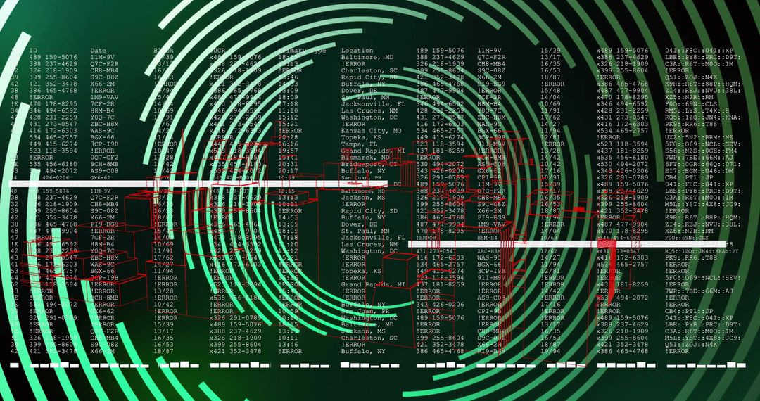 Digital Data Streams Over Vibrant, Abstract Light Trails