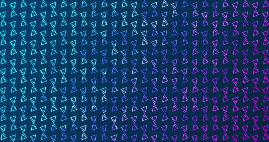 Triangular Neon Pattern on Gradient Blue Background