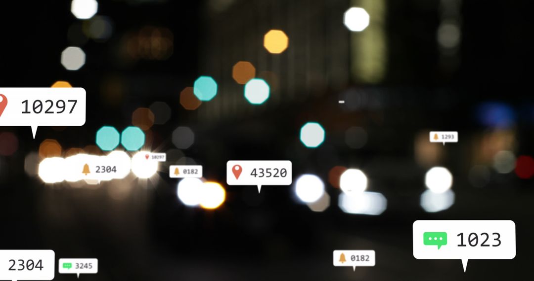 Bokeh Lights with Overlaid Social Media Elements
