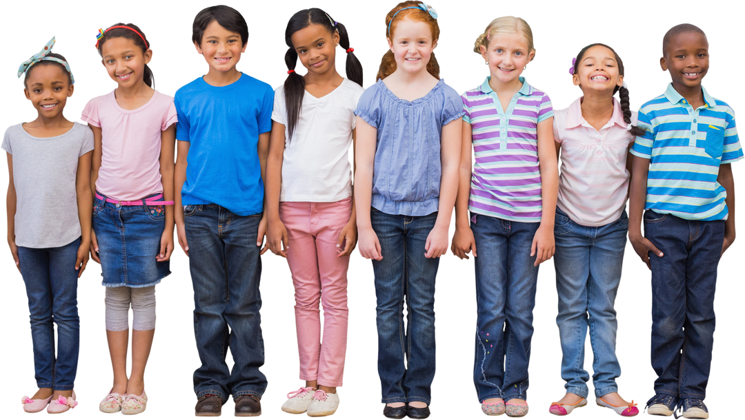 Happy Diverse Elementary School Students on Transparent Background - Download Free Stock Images Pikwizard.com