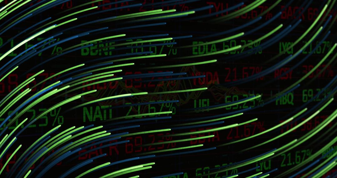 Dynamic Light Trails Over Digital Financial Data