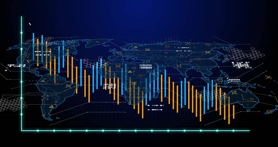 Global Data Analytics Dashboard with Bar Graph and World Map