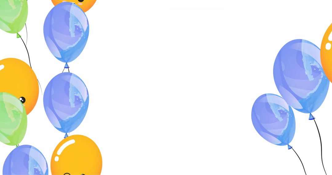 Earth-Themed Balloons Floating with Illustrated Continents